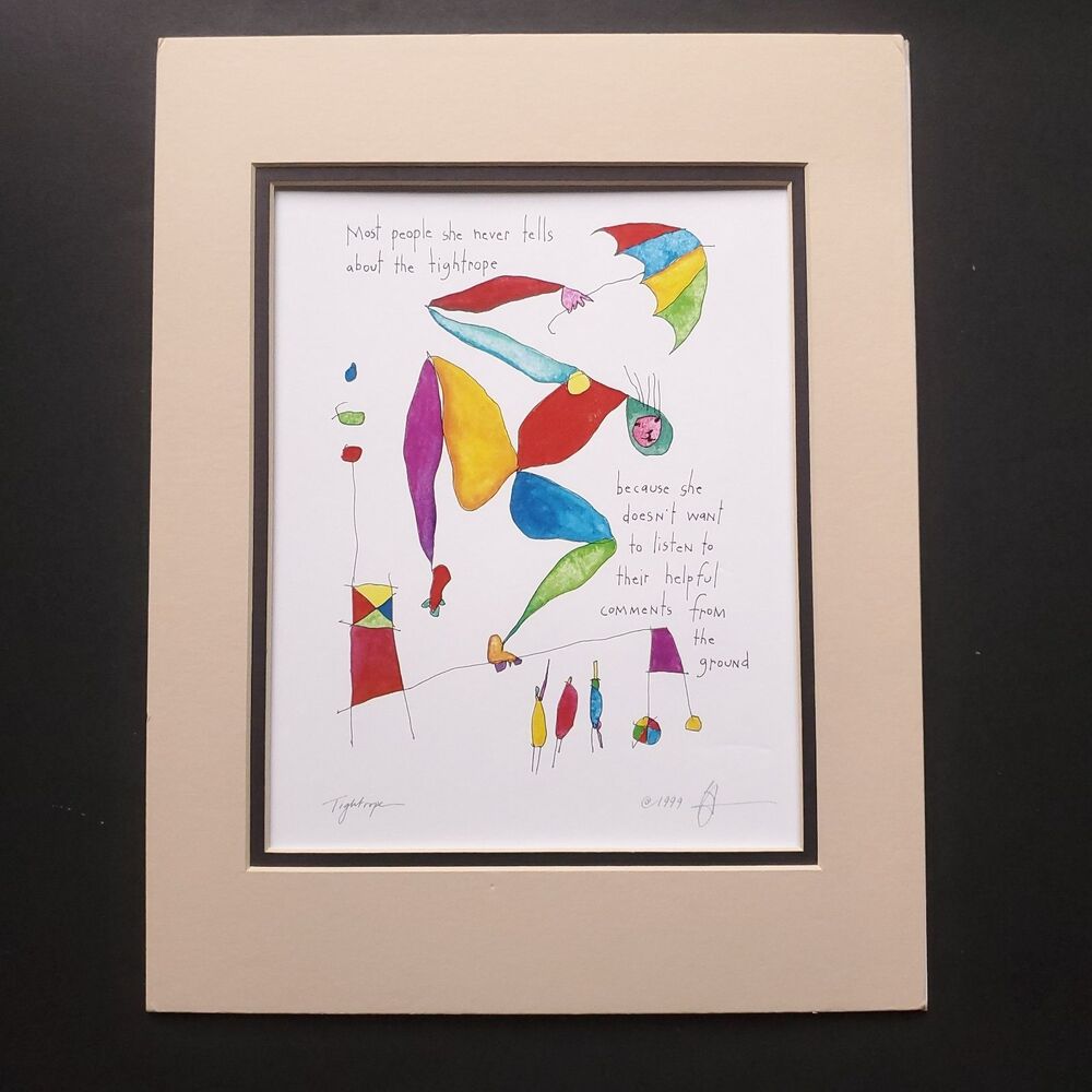 StoryPeople Brian Andreas Tightrope 1999 Reproduction Print Unframed Carnival